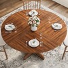 Round Dining Table for 4, Circle Dining Room Table with Wooden Base for Kitchen, Living Room,Walnut - 2 of 4