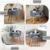 NicBex 14.96"Nightstand with Storage Drawers,Mid-Century End Table with Metal Handles for Bedroom,Living Room - 4 of 4
