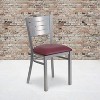 Emma and Oliver Silver Slat Back Metal Restaurant Dining Chair - 2 of 4