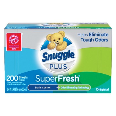 Snuggle Plus SuperFresh Original Fabric Softener Dryer Sheets - 200ct ...