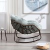 VYNXARIA Outdoor Rattan Rocking Chair,Padded Cushion Rocker Recliner Chair Outdoor for Front Porch, Living Room, Patio, Garden, Light Green - 4 of 4