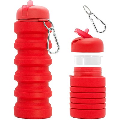 MaseiKar Collapsible Travel Water Bottle Reusable Silicone Water Bottles FDA Authentication BPA Free 20oz