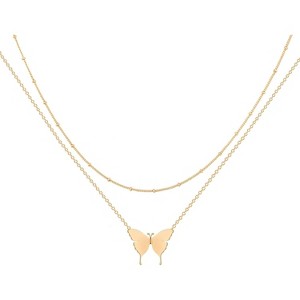 Layered Heart Necklace: 18K Gold Plated Dainty Pendant with Arrow & Bar - Handmade Boho Jewelry for Her - 1 of 4