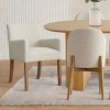 7-piece Dining Room Table Set, Oak Oval Table with 6 Linen Fabric Dining Chair and 2 Captain's Chair with Solid Wood Legs, Dining Room- Maison Boucle - 2 of 4