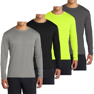 Mafoose Men’s Casual UPF 50 Long Sleeve Performance T-Shirt Pack of 4 - 1 of 4