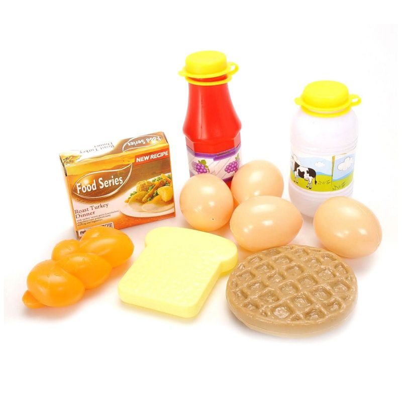 Insten 10 Piece Play Food Breakfast & Lunch Playset with Basket for Kids, 2 of 4