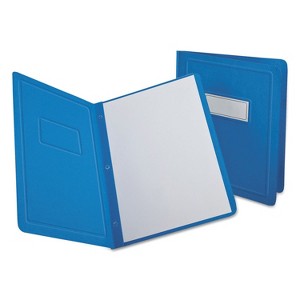 Oxford Report Cover 3 Fasteners Panel and Border Cover Letter Light Blue 25/Box 52501 - 1 of 2