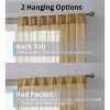 HLC.ME Lauren Semi Sheer Light Filtering Transparent Pocket Top & Back Tab Lightweight Window Curtain Panels, Set of 2 - 4 of 4