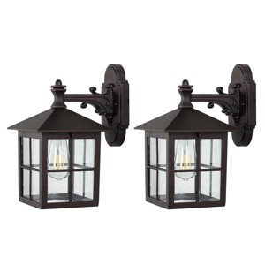 Penryn 10" Outdoor Sconce (Set of 2) - PLT4032 - Black - Safavieh - 1 of 4