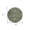 Green And Olive Green Oriental Washable Indoor Outdoor Area Rug - 3 of 4