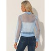 Allegra K Women's Zip Up See-Through Lightweight Long Sleeve Mesh Bomber Jacket - 4 of 4