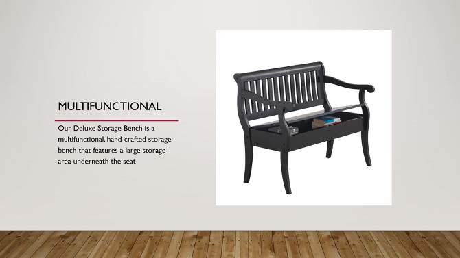 Martha Storage Bench Antique Black - Carolina Chair &#38; Table, 2 of 6, play video