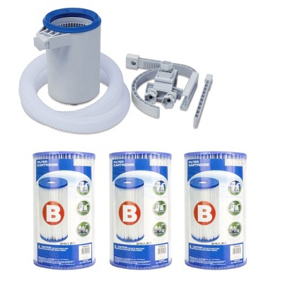 Kokido SKIMBI Floating Surface Skimmer & Intex Type B Filter Cartridge (3 Pack)
