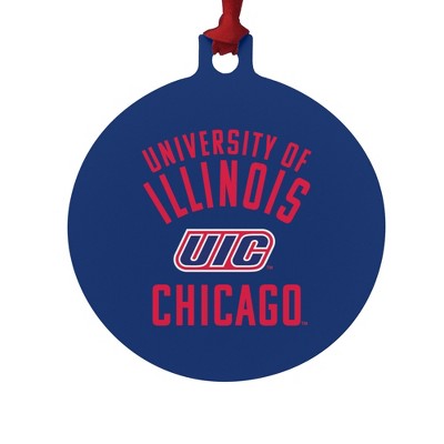 UIC Flames Aluminum Holiday Christmas Tree Ornament