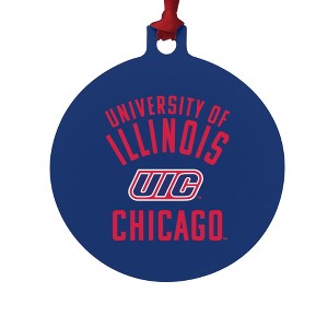 UIC Flames Aluminum Holiday Christmas Tree Ornament - 1 of 4