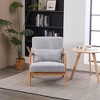 TIRAMISUBEST Mid-Century Modern Accent Chair - Upholstered Armchair with Pillow & Solid Wood Frame, Reading Chair for Living Room, Bedroom - 2 of 4