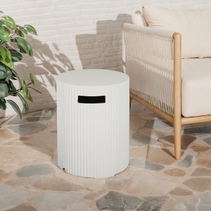 Christopher Knight Home Leora Modern 16" x 20" Ribbed Concrete Propane Tank Cover - 1 of 4