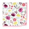 Touched by Nature Baby Girl Organic Cotton Swaddle Blanket and Headband or Cap, Botanical, One Size - 4 of 4