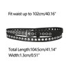 Allegra K Women's Belt PU Leather Skinny Plus Size Punk Rock Style Grommet Waist Belts - 3 of 4