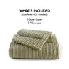 Sapphtopaz Duvet Set Bedding Set Unique Waffle Weave Texture Washed Duvet Cover,3 Piece 1 Duvet Cover,2 Standard Shams - 3 of 4