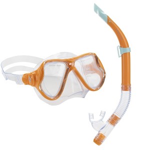 Hawaii Divers Manta Ray Adult Snorkel Combo – Orange (Unisex) - 1 of 4