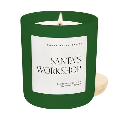 Sweet Water Decor Santa's Workshop 15oz Matte Candle - Green