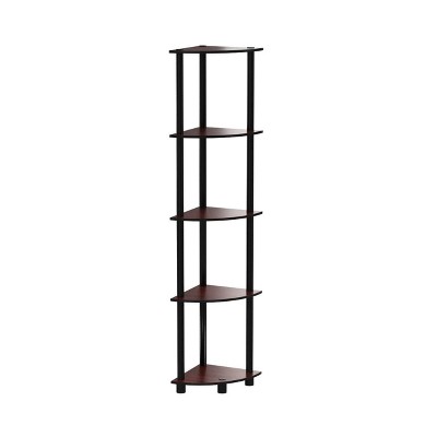 Dark Cherry and Black 5-Tier Corner Display Shelf