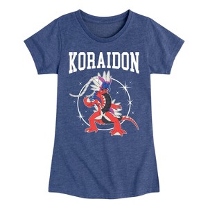 Girls' - Pokémon - Koraidon Collegiate Fitted Short Sleeve Graphic T-Shirt - 1 of 4