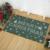 Christmas Doormat for Front Door, Non-Slip Indoor/Outdoor Mat with Green Holiday Design for Entrance - 2 of 4