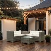 Nestfair Brown 4pc Wicker Outdoor Sectional Set with Cushions Beige - 2 of 4