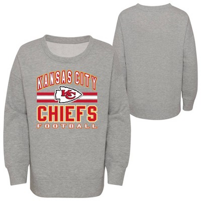 NFL Kansas City Chiefs Girls' Long Sleeve Crew Neck Fleece Sweatshirt - L