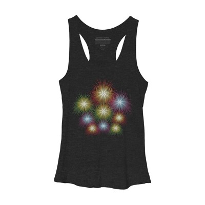 Women's Design By Humans July 4th Fireworks Display By  Racerback Tank Top