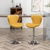 Roundhill Furniture Ellston Upholstered Adjustable Swivel Barstools in Yellow, Set of 2 - 4 of 4