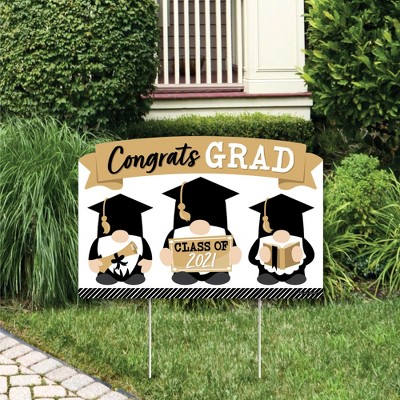 Big Dot of Happiness Grad Gnomes - 2021 Graduation Party Yard Sign Lawn Decorations - Congratulations Party Yardy Sign