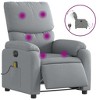 vidaXL Electric Massage Recliner Chair Light Gray Fabric - 2 of 4