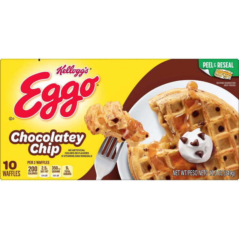 Eggo Chocolatey Chip Frozen Waffles, 3 of 10