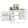 Fredees Multifunctional Vanity Desk with Mirror, LED Lights, USB Ports, Power Outlets, and Ample Storage – Stylish Makeup Dresser for Your Bedroom - 2 of 4