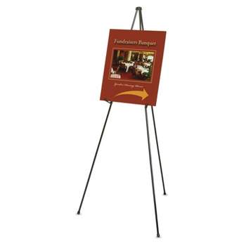 Kingart 66 Sturdy Silver Aluminum Tripod Artist Field and Display Easel Stand - Adjustable Height 18 to 5.5 Feet, Holds 36