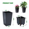 16" Tall Planters Set of 2, Outdoor＆Indoor Planter Pots, with Drainage Holes＆Water Level Monitor＆Inner Bucket, Automatic Watering - 2 of 4