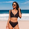 Women's Stylish Strappy Plunge Back Hook Bikini Top - Cupshe - 3 of 4