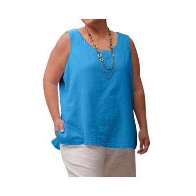 Women's Crinkle Cotton Sleeveless Top - Plus - On The Plus Side