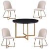 45" Round Dinning Table Black Wood Top with Metal Frame (Seats 4) - Morden Fort - 3 of 4