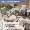 ALAULM 9 Pieces Patio Dining Set Outdoor Furniture with 2 Swivel Chairs and 6 Fixed Chairs, Large Table - 4 of 4