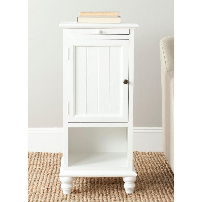 Jezabel 1 Cabinet End Table with Pull Out Tray - White - Safavieh., 2 of 5