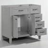 36" Bathroom Vanity Base Cabinet Only – Freestanding Solid Wood & MDF, 2 Doors and 3 Drawers, No Sink, Modern Design - 4 of 4
