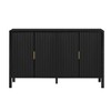 57.5"W 4-Door Buffet Sideboard, Door Racks, Side Hooks & Adjustable Shelves, Stripe Door Storage Cabinet - ModernLuxe - 4 of 4