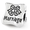 Black Bow Jewelry Sterling Silver Love Marriage Family 3-Sided Trilogy Bead Charm - 2 of 4