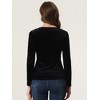 Allegra K Women's Velvet Sweetheart Neck Elegant Long Sleeves Blouses - 4 of 4