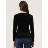 Allegra K Women's Velvet Sweetheart Neck Elegant Long Sleeves Blouses - image 4 of 4