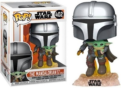 Funko Pop! Star Wars: The Mandalorian - 10 Inch Chrome Mandalorian with The Child